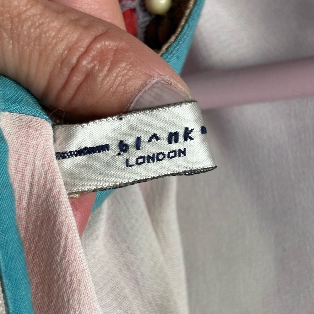 Blank London Watercolor Viscose Crepe Satin Short Sleeve Dress | Size Large - Picture 11 of 14